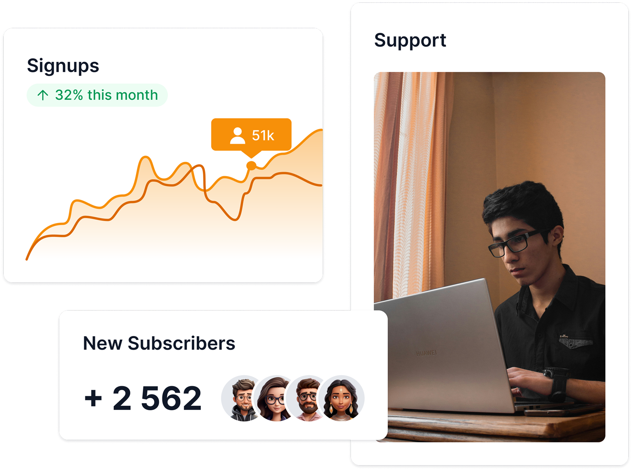 Illustration for Marketing and sales support